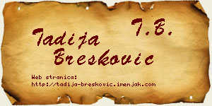 Tadija Brešković vizit kartica